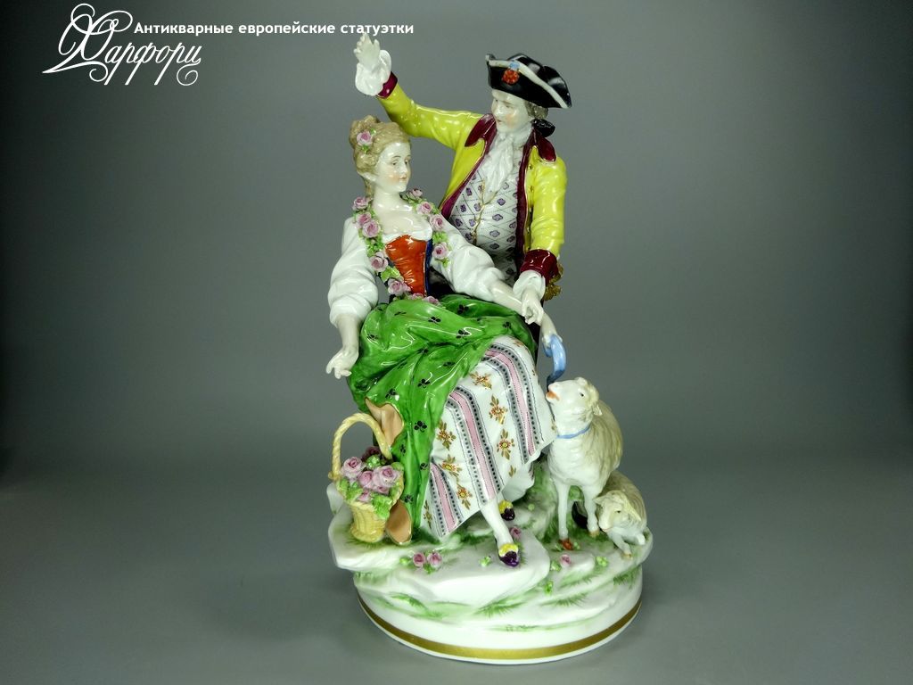 Купить фарфоровые статуэтки Muller&Co, Джентельмен и крестьянка, Германия